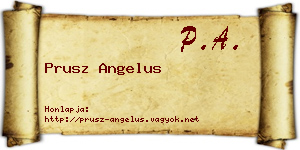 Prusz Angelus névjegykártya